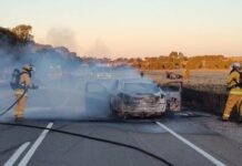 Crash causes fire at Mannanarie