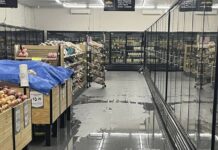 Deluge soaks supermarket
